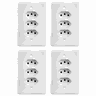 Kit 4 Tomada Tripla Monobloco 20a 2p+t 250v Ilumi Cor:branco - 1