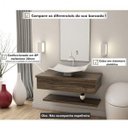 Ver imagem 6 de Bancada para Banheiro 80cm com Cuba Folha F44 e Prateleira 805W Metrópole Marrom/Carvalho Dark