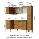 Ver imagem 4 de Armário de Cozinha Completa de Canto 261cm Rustic Emilly Face Madesa 02