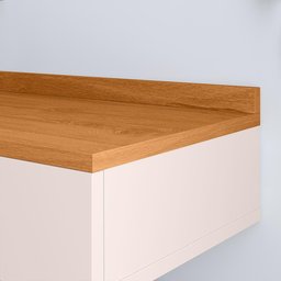 Penteadeira Gloss para Maquiagem Camarim com 1 Gaveta Puxador Concha Suspensa - Off White/ Cinamomo - 3