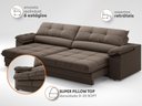 Ver imagem 5 de Sofá com Carregador Usb Retrátil Reclinável Monaco 2,10m Velosuede Marrom - Netsofas