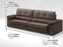 Ver imagem 3 de Sofá com Carregador Usb Retrátil Reclinável Monaco 2,10m Velosuede Marrom - Netsofas