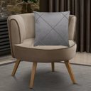 Ver imagem 2 de Kit 2 Capas para Almofada Drapeada em Veludo Quadrada 60x60 Cinza Claro