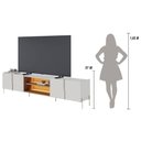 Ver imagem 2 de Rack Bancada Maggiore para TV 85" 240cm MDP com LED Off White e Freijó Colibri Móveis