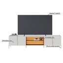 Ver imagem 5 de Rack Bancada Maggiore para TV 85" 240cm MDP com LED Off White e Freijó Colibri Móveis