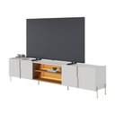 Ver imagem 3 de Rack Bancada Maggiore para TV 85" 240cm MDP com LED Off White e Freijó Colibri Móveis
