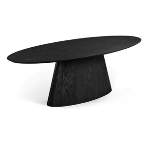 Mesa de Jantar Cone Oval 120x80 Cm Base Madeira Ebano Tampo Ebano Linn Design Decor