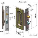 Ver imagem 2 de Fecho Concha Embutir Retangular-Ferro/Zamac - CR ISERO