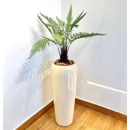 Vaso Decorativo Fibra de Vidro Florida M 80cm Areia - 3