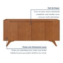 Ver imagem 6 de Buffet Aparador 100%MDF 4 Portas Pés em Madeira Maciça 180cm Marrom/Marrome