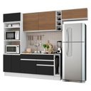 Ver imagem 3 de Armário de Cozinha Completa 290cm Branco/Preto/Rustic Safira Madesa 04