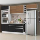 Ver imagem 1 de Armário de Cozinha Completa 290cm Branco/Preto/Rustic Safira Madesa 04