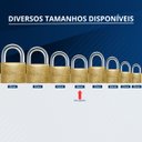 Ver imagem 7 de Cadeado Médio 40mm Haste Curta Latão Maciço Dourado com Chave | Papaiz | Kit 10 Un