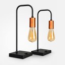 Ver imagem 5 de Kit 2 Luminaria de Mesa Abajur Curvado Moderno de Alumínio Interruptor Liga Desliga