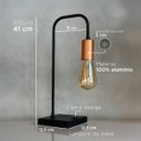 Ver imagem 4 de Kit 2 Luminaria de Mesa Abajur Curvado Moderno de Alumínio Interruptor Liga Desliga