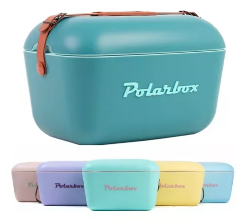Cooler Caixa Térmica Polarbox Retrô Vintage 12l Portátil Azul Petróleo