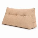 Ver imagem 3 de Almofada Decorativa Cabeceira Encosto Apoio de Lombar Solteiro Suede Bege - Monari Design