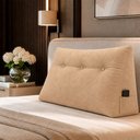 Ver imagem 5 de Almofada Decorativa Cabeceira Encosto Apoio de Lombar Solteiro Suede Bege - Monari Design