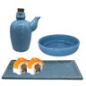 Kit Sushi Oriental Azul 8 Pessoas para Comida Japonesa Molheira para Shoyu 10cm e Jarra Shoyu - 1