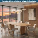 Ver imagem 5 de Kit 2 Cadeiras Lafayette Fratini Tecido Fendi Encosto Madeira Natural Base Aço Carbono Amadeirado