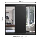 Ver imagem 3 de Guarda-Roupa Casal Madesa Istambul 3 Portas de Correr com Espelhos 3 Gavetas Preto Cor:Preto