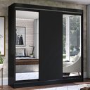 Ver imagem 1 de Guarda-Roupa Casal Madesa Istambul 3 Portas de Correr com Espelhos 3 Gavetas Preto Cor:Preto