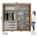 Ver imagem 4 de Guarda-Roupa Casal 2 Espelhos 2 Portas de Correr Delicato Henn