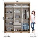 Ver imagem 4 de Guarda-Roupa Solteiro 1 Espelho 3 Portas de Correr Silver Henn