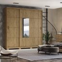 Ver imagem 1 de Guarda-Roupa Solteiro 1 Espelho 3 Portas de Correr Silver Henn