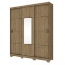 Ver imagem 3 de Guarda-Roupa Solteiro 1 Espelho 3 Portas de Correr Silver Henn