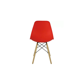 Kit 6 Cadeiras Charles Eames Eiffel Vermelha Base Madeira Sala Cozinha Jantar - Bering - 2