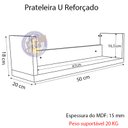 Ver imagem 2 de Prateleira Reforçado 50x20p de Parede P/ Livros Pesados