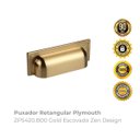 Ver imagem 2 de Puxador Retangular Plymouth Zp5420.b00 8cm Gold Escovado Zen Design