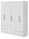 Ver imagem 1 de Guarda-roupas 6 Portas 4 Gavetas com Pés sem Espelho Zeus - Lp - Rei de Casa Branco