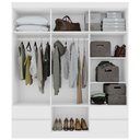 Ver imagem 6 de Guarda-roupas 6 Portas 4 Gavetas com Pés sem Espelho Zeus - Lp - Rei de Casa Branco