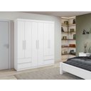 Ver imagem 2 de Guarda-roupas 6 Portas 4 Gavetas com Pés sem Espelho Zeus - Lp - Rei de Casa Branco