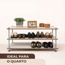 Ver mais imagens de Sapateira Organizadora Mdf Horizontal para Hall de Entrada Quarto Estilo Industrial Minimalista