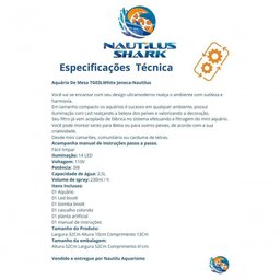 Aquário de Mesa Tg03lwhite Jeneca-nautilus - 2
