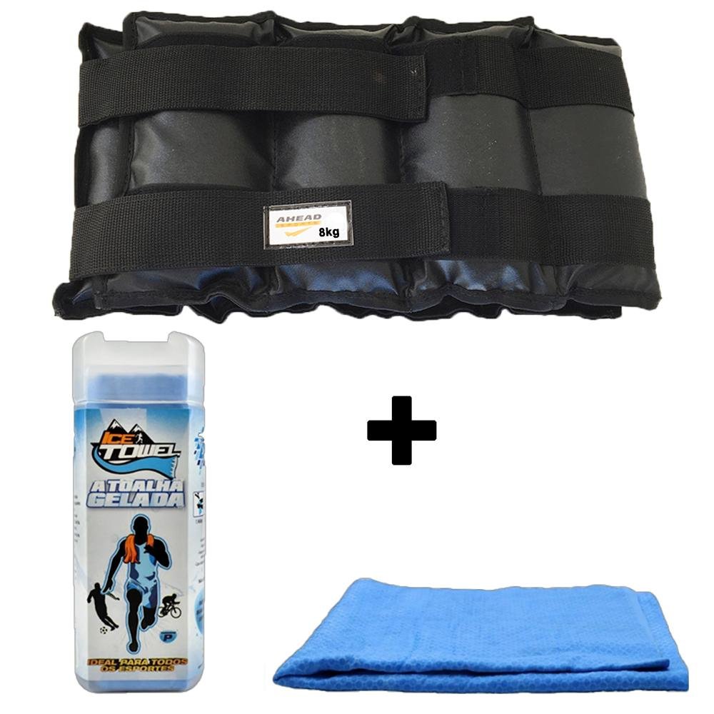 Kit Par de Caneleiras 8kg + 1 Toalha Gelada Ice Towel