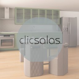 Conj. Compacto Sala de Jantar Pin - Mesa Rtg C/ 4 Cadeiras Estofadas - 6