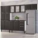 Ver imagem 7 de Balcão de Cozinha Itatiaia Aço 3 Portas 2 Gavetas Com Tampo New Premium Grafite/Branco