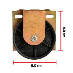 Kit com 4 Rodizio Placa L Roda Anti Risco para Móveis Bicama - 2