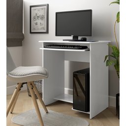 Escrivaninha Mesa Computador Office Compacta Pratica - Ej Moveis:branco - 2
