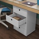 Ver imagem 5 de Gaveteiro Cabeceira Quarto Luxo New 4 Gavetas Multiuso Classic Branco Prado Móveis