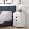 Gaveteiro Cabeceira Quarto Luxo New 4 Gavetas Multiuso Classic Branco Prado Móveis - 2