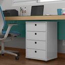 Ver imagem 3 de Gaveteiro Cabeceira Quarto Luxo New 4 Gavetas Multiuso Classic Branco Prado Móveis
