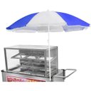 Ver imagem 2 de Carrinho de Doces e Bolos Inox Guarda Sol Rodas Pneumáticas Cefaz