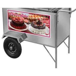 Carrinho de Doces e Bolos Inox Guarda Sol Rodas Pneumáticas Cefaz - 4