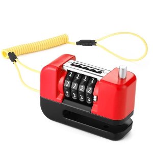 Trava de Disco Freio Antifurto Senha 4 Digitos Moto Motocicleta Bike Bicicleta Cadeado Resistente Se