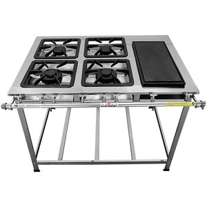 Fogão Serv Kenok 4 Bocas 2 Duplas com Bifeteira Baixa Pressão Fbse4b.838